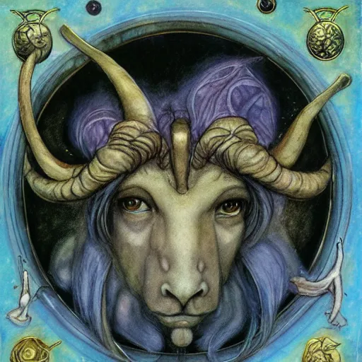 Prompt: aries zodiac artwork by brian froud