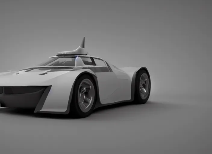 Image similar to Furturistic grey and white concept car, concept art, by Ash Thorp, 3D render, Octane Render