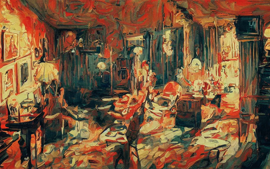 Prompt: a beautiful painting representative of the art style of stanley kubrick