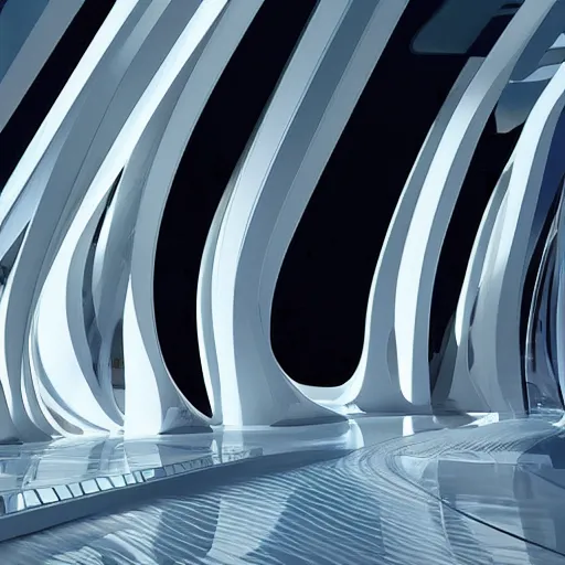 Prompt: Zaha Hadid Fantast World