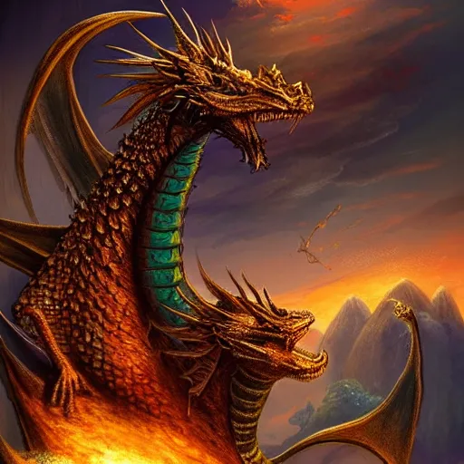 Image similar to babylon dragon, fantasy art,