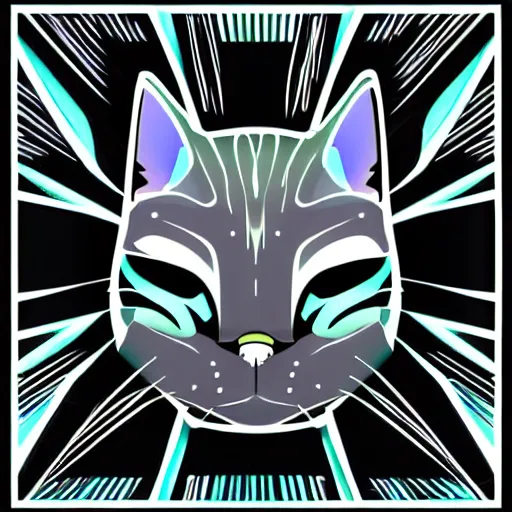 Image similar to futuristic cat in the style of vector art