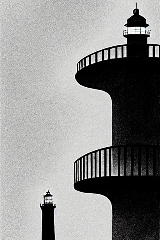 Image similar to the lighthouse, black and white, edward hopper and james gilleard zdzislaw beksisnski higly detailed