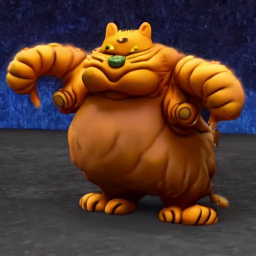 Image similar to garfield as final fantasy boss