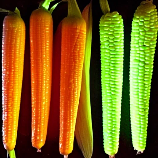 Prompt: glow in the dark corn