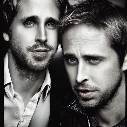 Image similar to portrait of ryan goslin and steve buscemi hybrid by mario testino, headshot, detailed, award winning, sony a 7 r