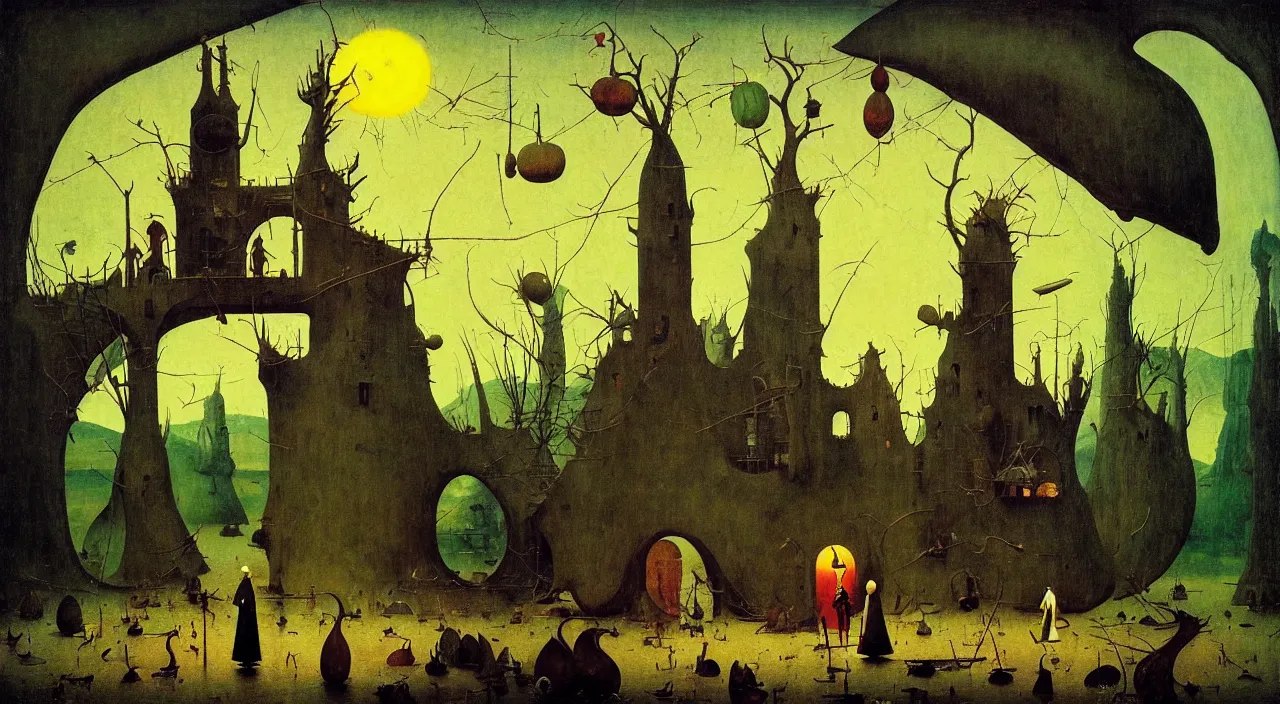 Image similar to single flooded simple!! curved gourd tower anatomy, very coherent and colorful high contrast masterpiece by norman rockwell franz sedlacek hieronymus bosch dean ellis simon stalenhag rene magritte gediminas pranckevicius, dark shadows, sunny day, hard lighting