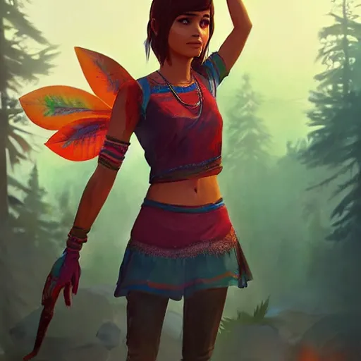 Image similar to an indian fairy, style game life is strange true colors square enix, trending on artstation, painted by greg rutkowski, render with game the last of us parte ii details