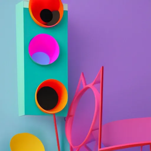 Prompt: hyper casual tower bright colors soft shapes minimalism