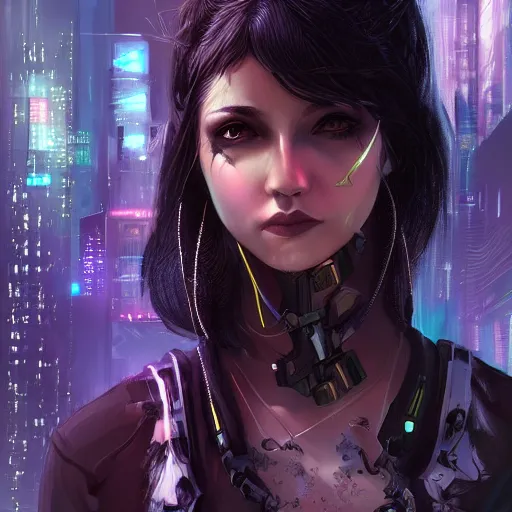 Image similar to teen elf, cyberpunk, black hair, gorgeous, amazing, elegant, intricate, highly detailed, digital painting, artstation, concept art, sharp focus, illustration, art by ross tran