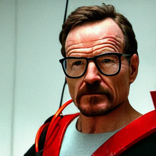 Prompt: Bryan Cranston as Gordon Freeman in H.E.V suit, photo