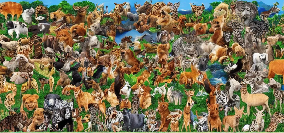 Image similar to all animals on earth fit in one picture