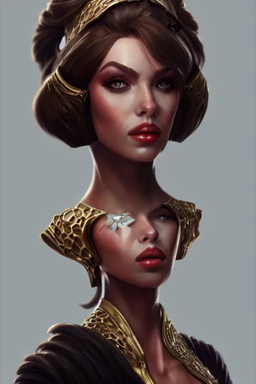 Image similar to lady, empire styly, portrait, detailed art, artstation