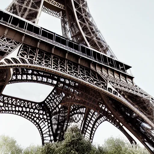 Image similar to eiffel tower constructed out of white marble, beautiful, stunning, coherent, landscape photo, realistic