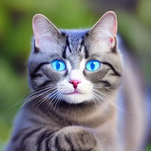 Prompt: cat with blue eyes,