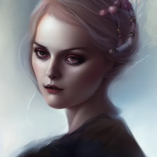 Prompt: a portrait in the style of anna dittmann and charlie bowater and charles dulac.