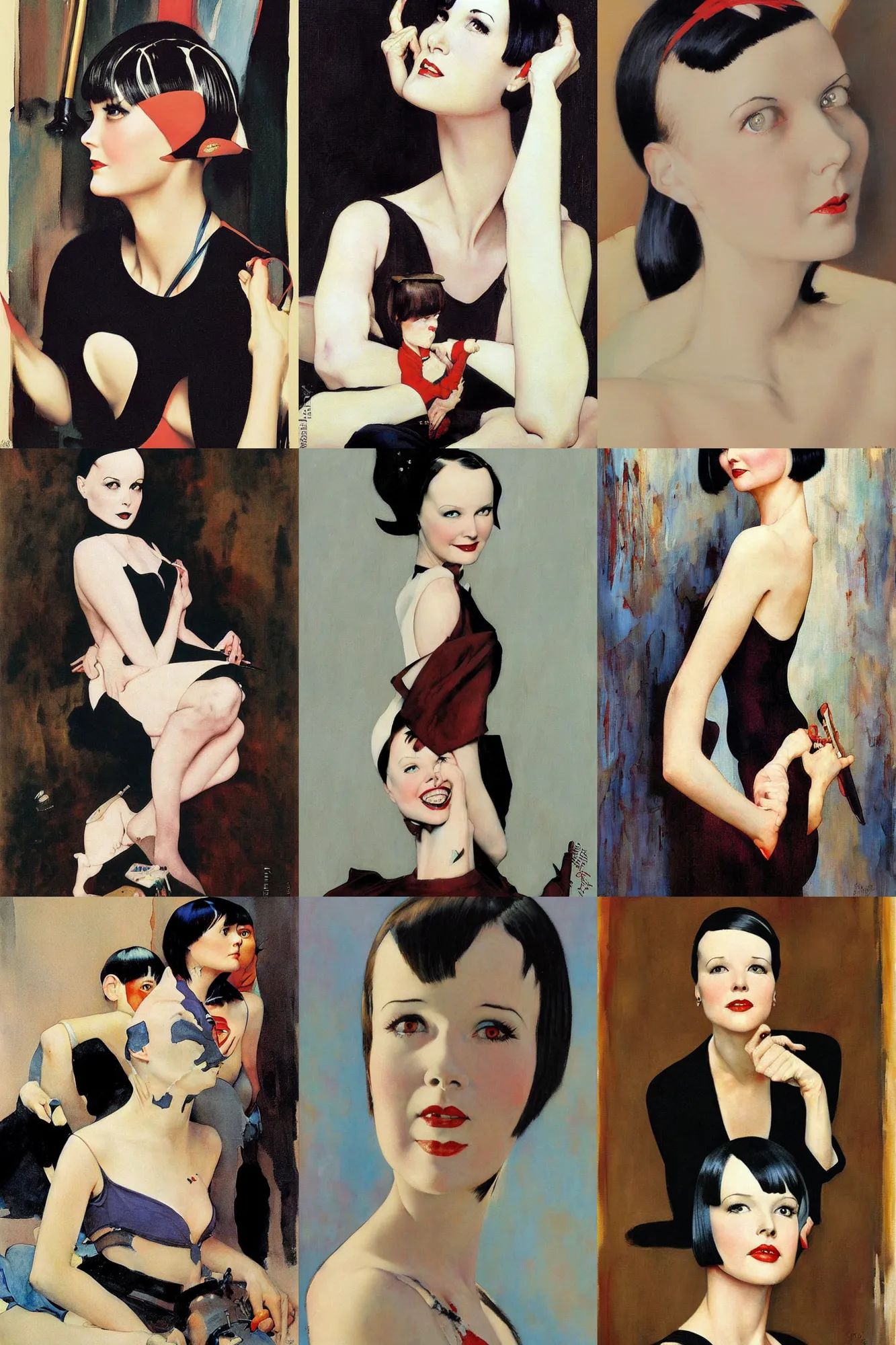 Prompt: mary louise brooks, painting by rob rey and jesper ejsing, norman rockwell