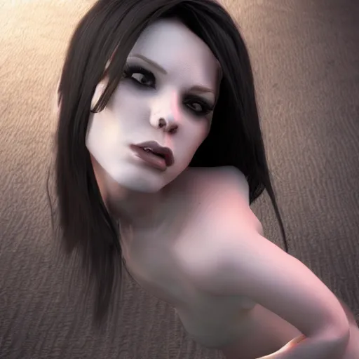 Image similar to beautiful dark sorceress female, 3d render, cinematic shot, hyper realistic