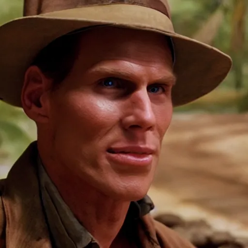 Image similar to Live Action Still of Jerma in Raiders of the Lost Ark, real life, hyperrealistic, ultra realistic, realistic, highly detailed, epic, HD quality, 8k resolution, body and headshot, film still