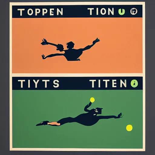 Image similar to a typographic poster about tennis designed by jan tschichold.
