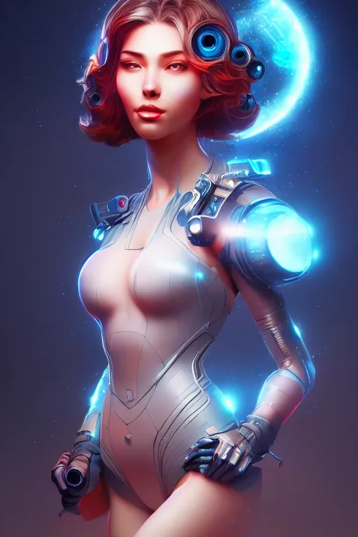 Image similar to beautiful scientist, sci - fi, utopian splash art, art by artgerm, intricately detailed, highly detailed, trending on artstation, 4 k, wallpaper - 1 0 2 4