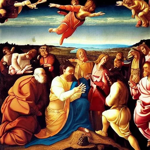 Prompt: The righteous hand of god renaissance painting beautiful!