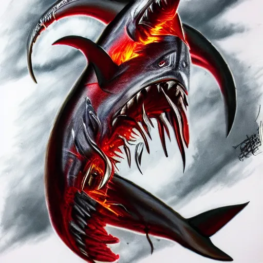 Image similar to flaming sharknado, highly detailed, realistic, trending on art station