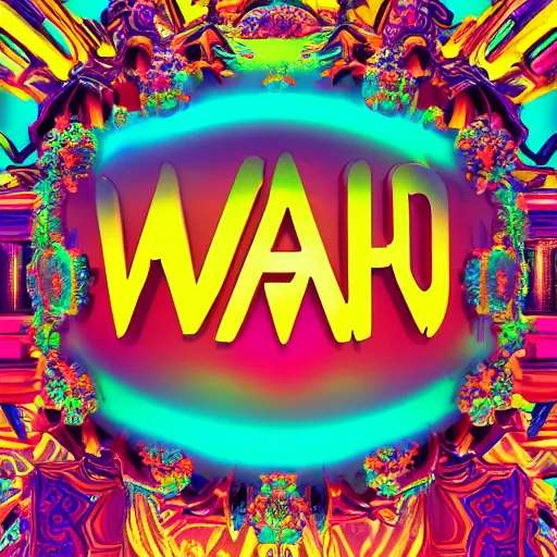 Image similar to a and w vaporwave logo, colorful, digital art, cosmic, 3 d high definition, trending on art station, photorealistic, high resolution, 8 k, octane, hyper detailed, insane details, intricate, elite, ornate, elegant trend, highly detailed and intricate, sharp focus, photography, unreal engine