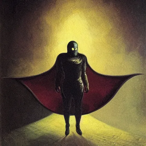 Prompt: Mysterio, artwork by Franz Sedlacek,