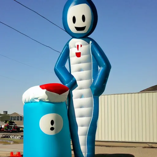 Prompt: inflatable man