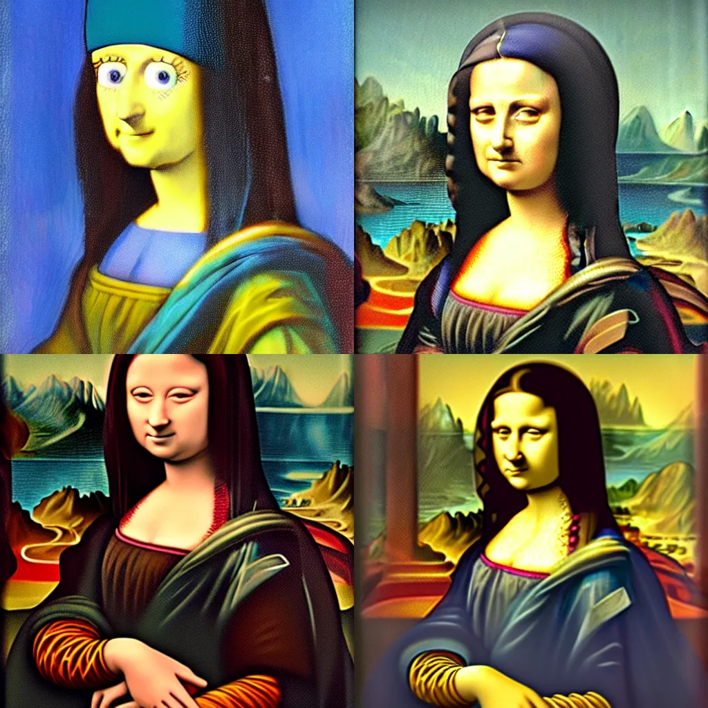 Prompt: Marge Simpson as the Mona Lisa