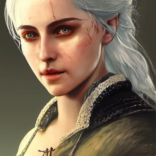 Prompt: portrait of ciri the witcher 5 amazing details 8 k beautiful ultra realistic sharp focus cinematic lightning highly detailed, digital painting, artstation, concept art, smooth, sharp focus, illustration, concept art in the style of jeehyung lee mirco cabbia, astor alexande