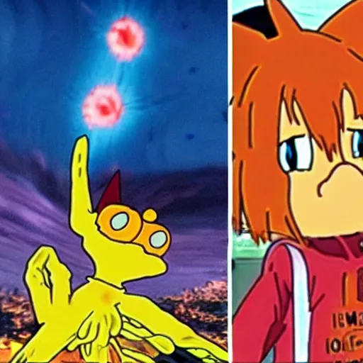 Image similar to garfield third impact, neon genesis evangelion, anime