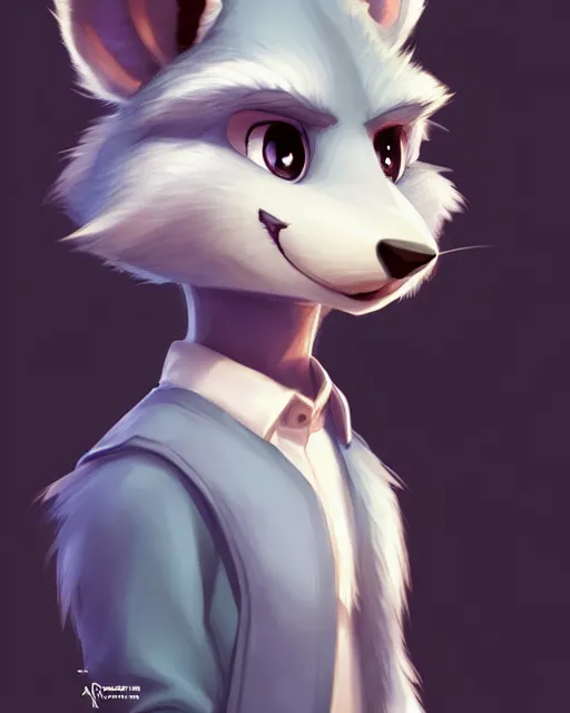 Image similar to character concept art of a cute young male anthropomorphic furry | | adorable, nuzzlesome, wigglesome, key visual, realistic shaded perfect face, fine details by stanley artgerm lau, wlop, rossdraws, james jean, andrei riabovitchev, marc simonetti, and sakimichan, trending on weasyl