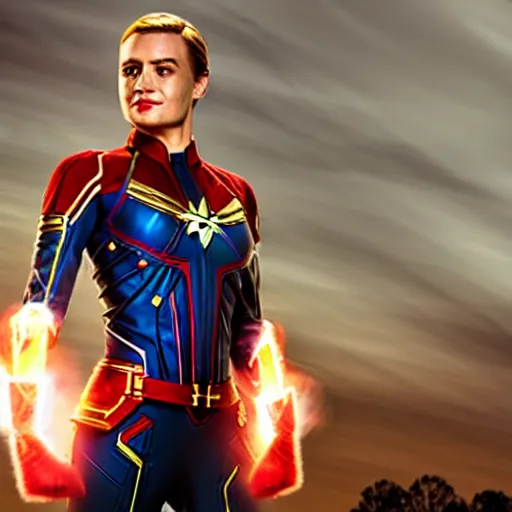 Prompt: margut robbie as captain marvel