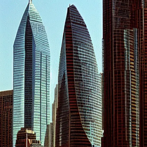 Image similar to arabian architecture o world trace center towers, in american psycho ( 1 9 9 9 )