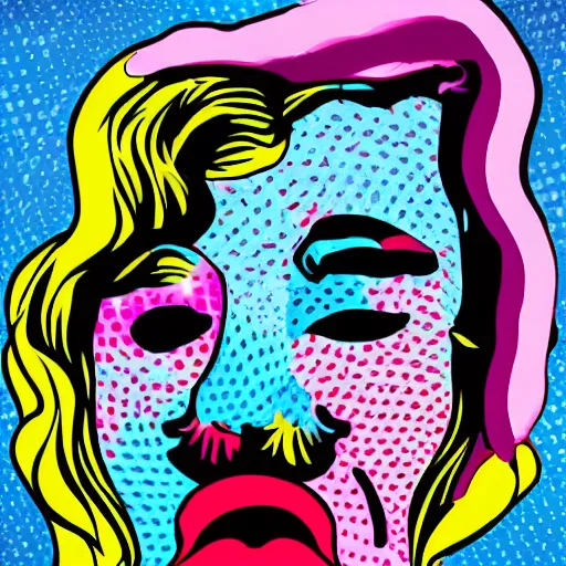 Image similar to a tongue, pop - art