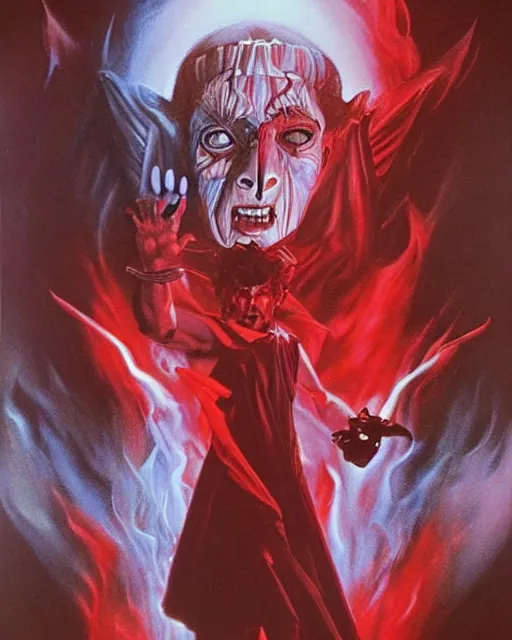 Image similar to hades, red, airbrush, drew struzan illustration art, key art, movie poster