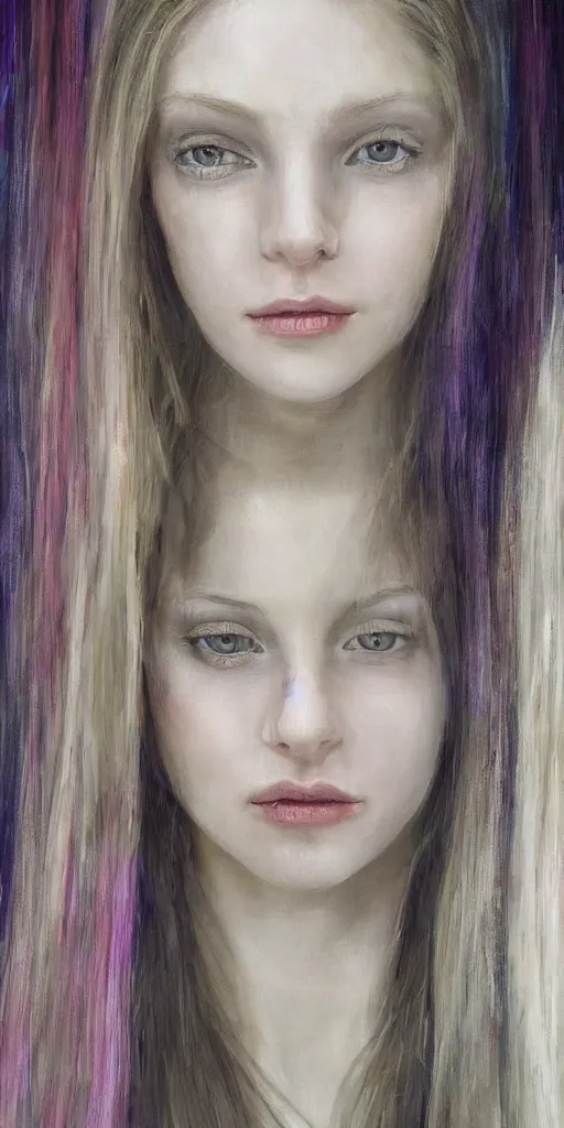 Prompt: a portrait of a beautiful young woman. as the pretty mentally insane young woman inquisitively smirks at you. slender, pretty and stunning young white woman with long straight hair wearing an English school uniform, with mental insanity imagines an image of a psychic energetic state of lucid reality. ultra detailed painting at 16K resolution and epic visuals. epically surreally beautiful image. amazing effect, image looks crazily crisp as far as it's visual fidelity goes, absolutely outstanding. vivid clarity. ultra. iridescent. mind-breaking. English school uniform-wearing young woman illustrated as a portrait. mega-beautiful pencil shadowing. beautiful face. brunette hair. wearing sleek eyeglasses. sultry blue eyes. Ultra High Definition.