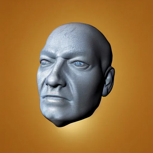 Prompt: 3 d render of a face with a fractal displacement, clay render,