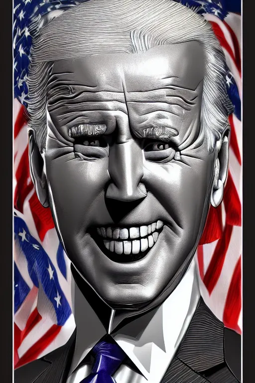 Image similar to joe biden donald trump hybrid, highly detailed, digital art, sharp focus, trending on art station, anime art style