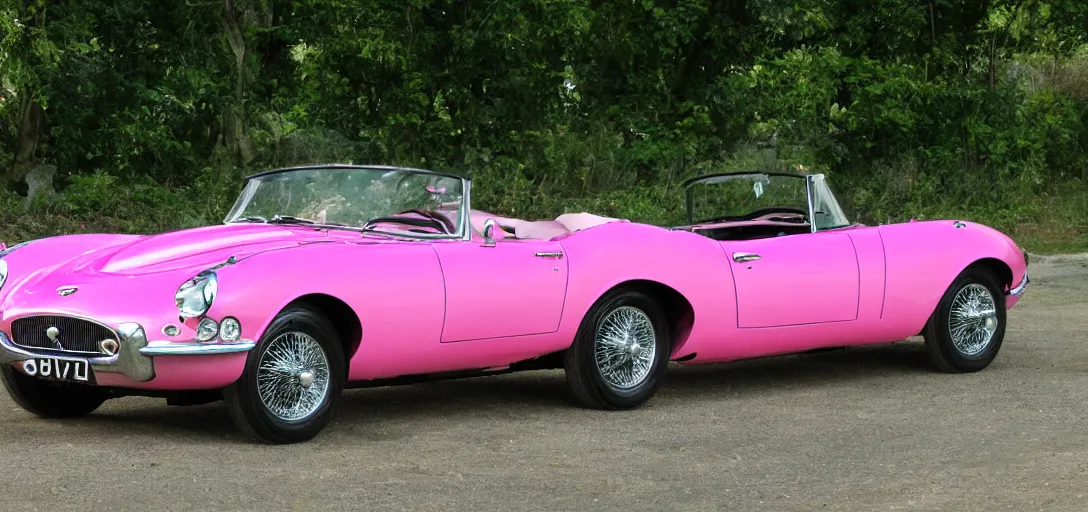 Image similar to pink jaguar 1 9 6 6