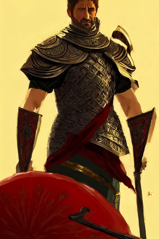 Image similar to a watermelon armor gerard butler as a greek king, greek, intricate, headshot, key visual, conceptart, ambient lighting, highly detailed, digital painting, artstation, concept art, sharp focus, by makoto shinkai and akihiko yoshida and greg manchess