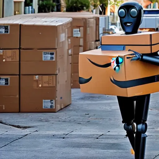 Amazon Box Roboter traurig