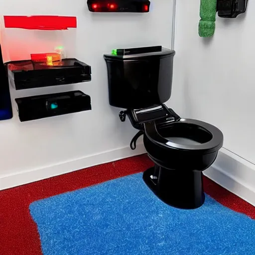 Prompt: RGB gaming toilet