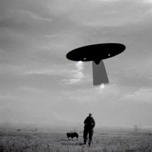 Prompt: ufo kidnapping a cow