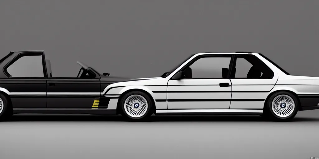 Image similar to 1989 BMW e30 schematic. Octane render, 4k, 8k, unreal 5, very detailed, hyper realism, trending on artstation.