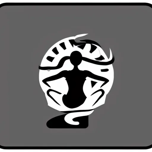 Image similar to black and white corporate logo female silhouette yoga pose