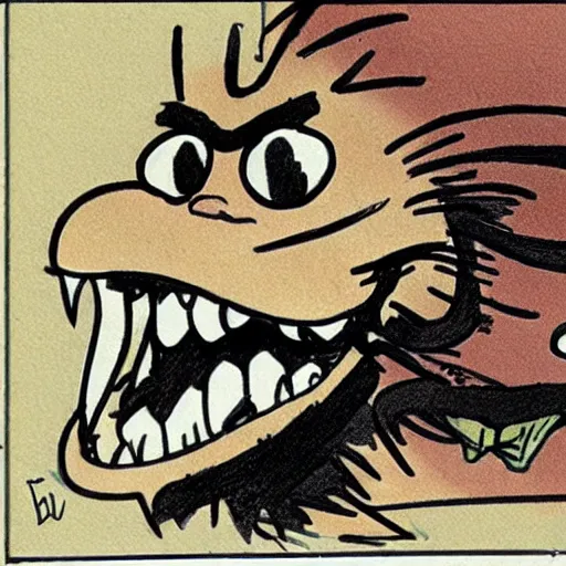 Prompt: cugo drawn by bill watterson, detailed,