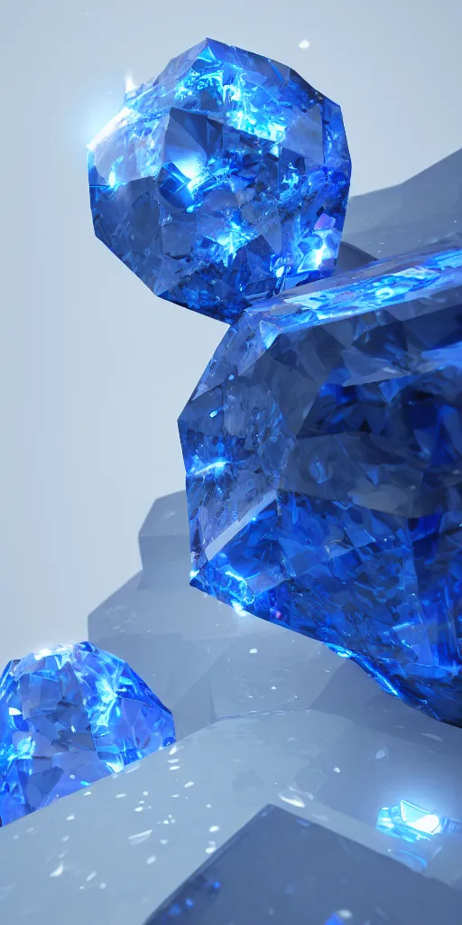 Image similar to sapphire crystal, beeple, octane render, unreal engine